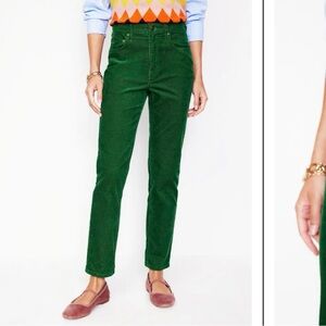 Boden Green Slim Straight Women's Corduroy Jeans Sz 8